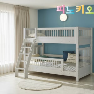 피노키오 로망 원목 이층침대 분리형 연그레이 고무나무