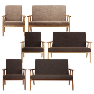 업소용 사무실 패브릭 천쇼파 심플 모던한 우드 1인 2인 쇼파 HFS-2201F