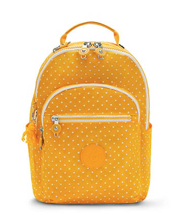[Kipling] 키플링 서울 스몰 프린트 테블릿 백 팩 - 소프트 도트 옐로우