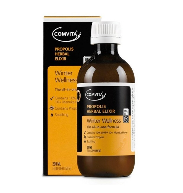 뉴질랜드 <b>콤비타</b> 프로폴리스 허브 엘릭서 시럽 200ml umf10+
