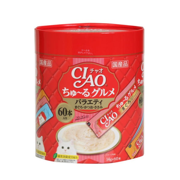 이나바 챠오츄르 구루메 참치&가다랑어&닭가슴살 버라이어티 60p 60개입