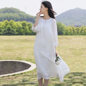 모던아이템 내추럴 린넨 원피스 포르미아