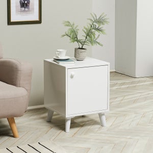 플레인 미니협탁 침대협탁 수납형/화이트