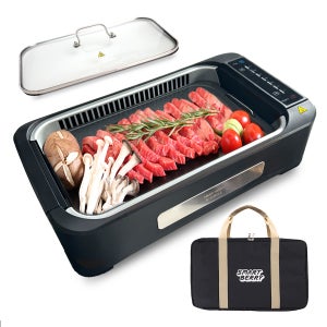 스마트베리 케이 K 그릴 뚜껑포함 안방에서 연기냄새 잡는 가정용 대형 파워 전기그릴 팬