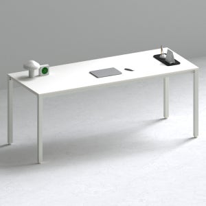 209애비뉴 제로데스크 학생 컴퓨터 책상 2000x1000mm, 화이트상판+화이트프레임