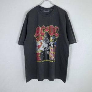 ACDC 티셔츠 투어 다잉 오버핏 스트릿 반팔 레드 프린팅 메탈리카 (2color)