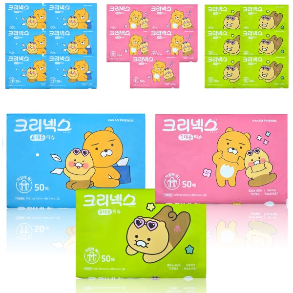 크리넥스 여행용티슈 20개 카카오프렌즈 휴대용티슈 포켓