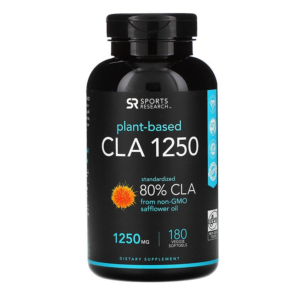 스포츠리서치 CLA 1250mg 홍화씨유 공액리놀레산 180정