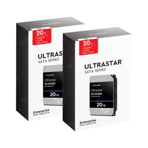 WD 울트라스타 SATA 20TB 기업용 HC555 WUH722020CLE6L4 (2 Pack) 3년 보증