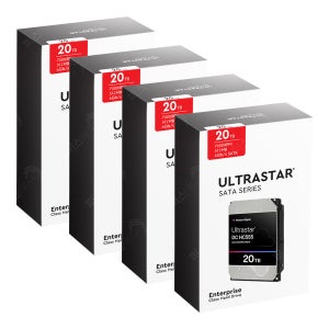 WD 울트라스타 SATA 20TB 기업용 HC555 WUH722020CLE6L4 (4 Pack) 3년 보증