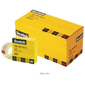 3M 스카치 투명양면테이프리필 665-6 18mm x7.6m (6입)