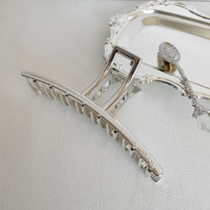 레이스룸 올림 긴 머리 헤어 집게핀 롱 메탈 대 왕 은도금 숱많은 빅사이즈 국산