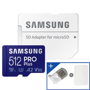 삼성 마이크로 SD카드 512GB 핸드폰 블랙박스 카메라 PRO PLUS 외장 메모리 +리더기 케이스