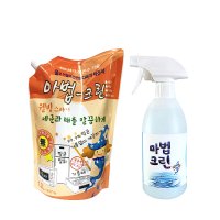 한국전해수 거품없는 친환경 살균 세척제 마법클린 스프레이500ml+리필파우치1200ml