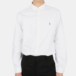 디몬트 폴로랄프로렌 남성 포니 자수 슬림핏 셔츠(화이트) 710549084 006