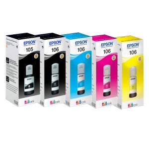 엡손 L7160 L7180 L7188 프린터 정품 잉크 T00Q T00R 105 106 검정 + 칼라 5색 세트