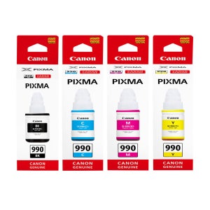 캐논 G1900 G1910 프린터 충전 정품 잉크 GI-990 검정 + 칼라 4색 세트