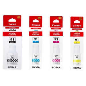 캐논 PIXMA G2920 G2923 G2960 G2962 프린터 충전 정품 잉크 GI-91 검정 + 칼라 4색 세트