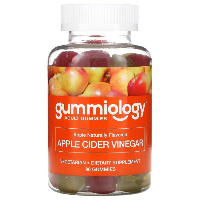 Gummiology 성인용 애플 사이다 식초 구미젤리 천연 사과 맛 베지 구미젤리 90개