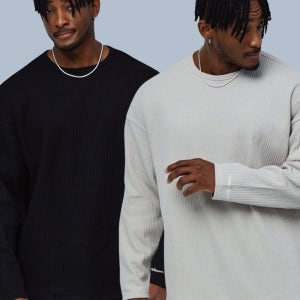 베르만어패럴 와플 니트 익스트림 오버핏 롱슬리브 4colors 남자 레이어드 긴팔 티셔츠 맨투맨