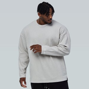 [베르만어패럴] 와플 니트 익스트림 오버핏 롱슬리브 4colors 남자 긴팔티 맨투맨