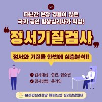 [온라인심리검사]고급형 기본정서기질검사,심리검사 결과지PDF 제공