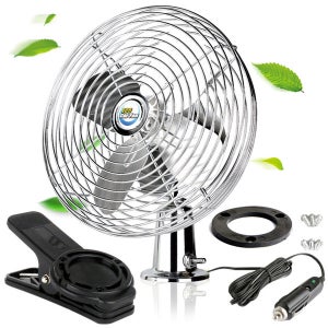 ECO 메탈 자동차 선풍기 8인치 12V/24V 차량 시거소켓 트럭 포터 화물 승용 버스