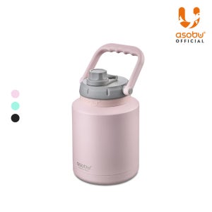 아소부 스테인레스 보온보냉 캠핑 아웃도어 미니 워터저그 1L, 핑크