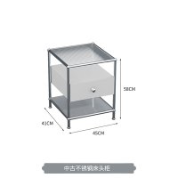 2단 엔틱 사이드테이블 협탁 침실 모던 보파 디자인 심플 침실 무지개 유리 협탁 스테인리스 스틸 중고소형 선반 ins 스타일