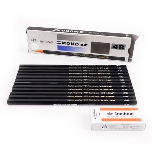 톰보우 4B연필 12p 500 지우개 1개 세트