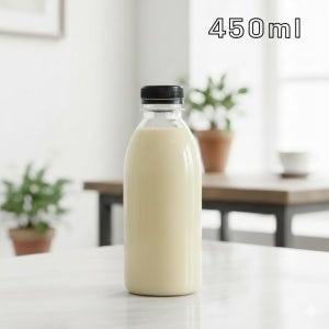 우유 용기 식혜 수정과 쥬스 소분 플라스틱 페트 공병 450ml, 검정캡, 315개