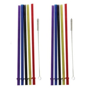 아크릴 빨대 10P+세척솔 2P 반영구 재사용 빨때 세척 세트