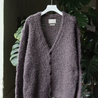 YOKE bushy cotton cardigan dusty purple 22ss