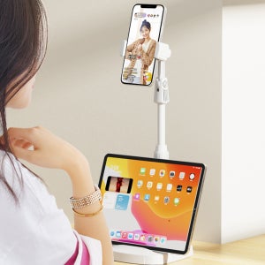 라온맥스 래빗타워 길이조절 태블릿 아이패드 갤럭시탭 핸드폰 동영상 촬영 더블 거치대