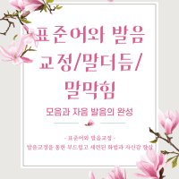 표준어와 발음교정/말더듬/말막힘 (1:1 수업)