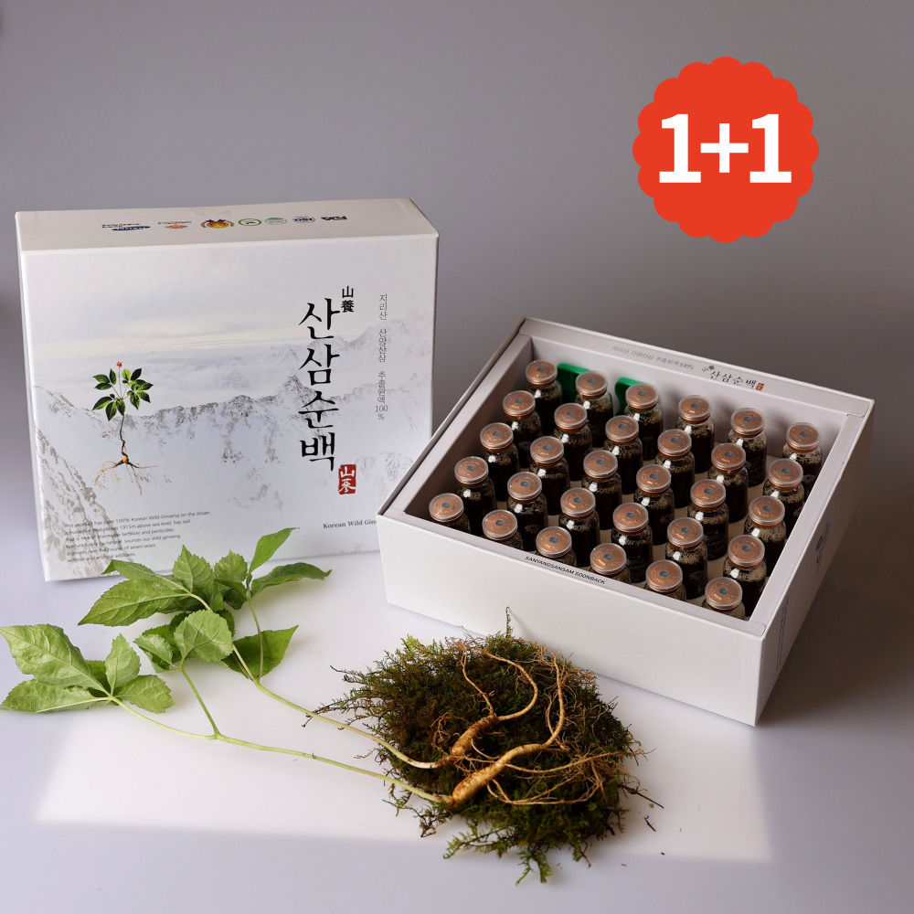 (1+1이벤트) <b>산삼</b>순백 [ 7년근 <b>산양</b><b>산삼</b>추출액100% ] 압도적농도 지리산함양산