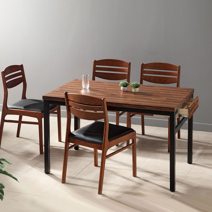 사각식탁 가게테이블 4인식탁 6인식탁 멀바우 A/B LPM(수저통장착형)