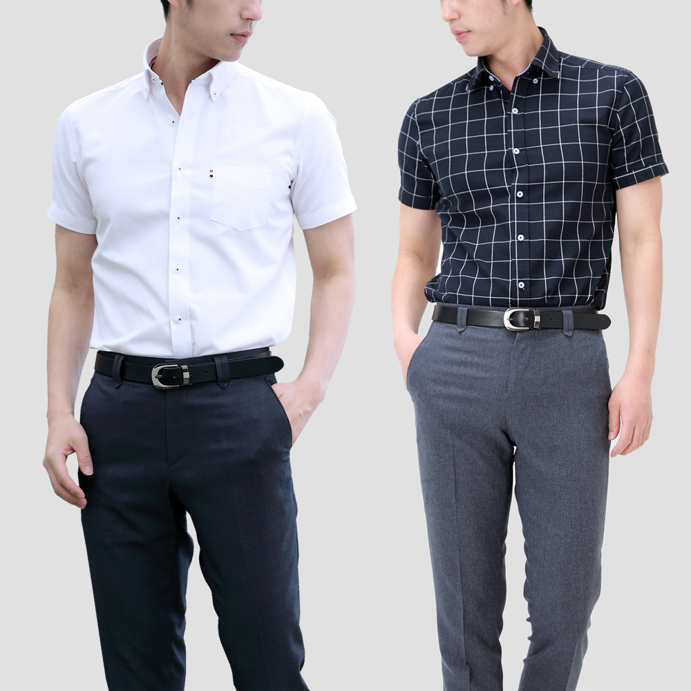 반팔 와이셔츠 남자 린넨 남방 슬림 정장셔츠 빅사이즈 엘엑스티