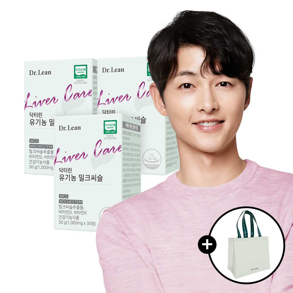 [3개월] 닥터린 <b>유기농 밀크씨슬</b> 실리마린 간 건강 30정, 3개