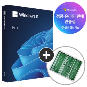 [한국정품인증점] MS 윈도우11 프로 Windows Pro FPP 처음사용자용 영구 제품키 USB설치