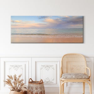 바다 풍경 파스텔노을오션 초소형 [80X30cm] 캔버스 그림 거실 인테리어 액자
