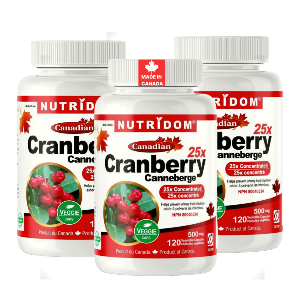 (3팩세트) 뉴트리돔 캐나다 25배농축 크랜베리 500mg 120캡슐 N138