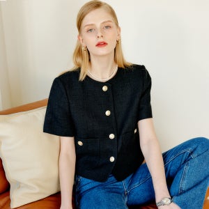 [룩캐스트]다나 크롭 트위드 자켓 / DANNA CROP TWEED JACKET