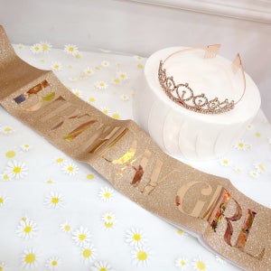 벌스데이 걸 생일파티 왕관 어깨띠 세트 HBD 파티소품 이벤트 미스코리아띠