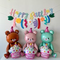 생일풍선 가랜드 생일파티용품 케이크 곰돌이풍선