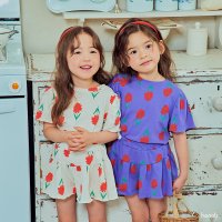 [유니키즈] 날개꽃 여름 상하복세트 유아동 키즈 여아옷 반팔티셔츠 치마바지 자매룩 하나비