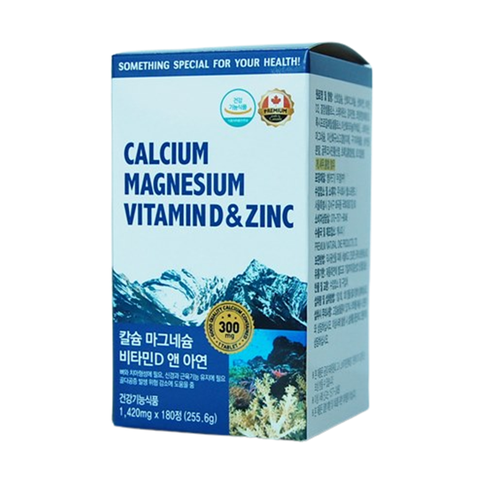 캐나다 완제품 <b>칼슘</b> 마그네슘 비타민D 앤 아연 1,420mg x 180정 6개월분