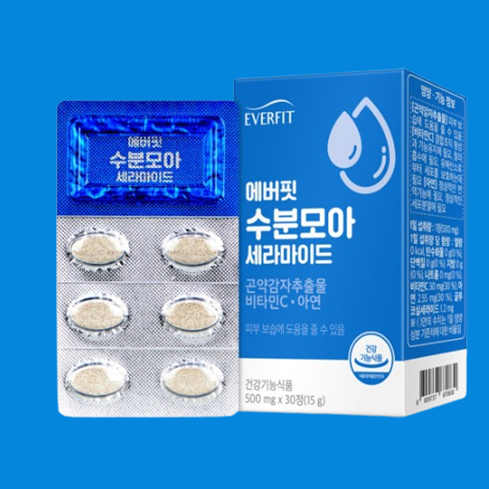 <b>내츄럴플러스</b> 세라마이드 항산화 손실 건강 탱탱 피부 <b>보습</b> 수분 관리 도움 곤약 30정