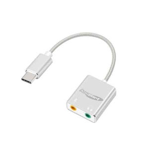 3극 TRS PC 노트북 휴대용 USB C타입 외장 오디오 미니 사운드카드 맥 리눅스 지원