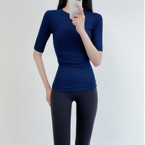 로라벨 라렌 필라테스복 요가복 필라테스 상의 옷 커버업 운동복 탑 요가 반팔 슬림 복장